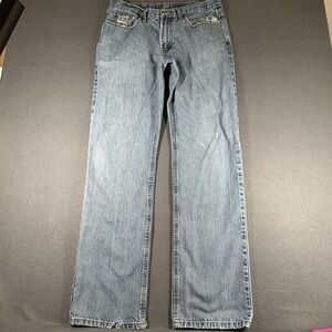 Cinch White Label Jeans Mens 35x36 Blue Straight Leg Distressed Denim Western